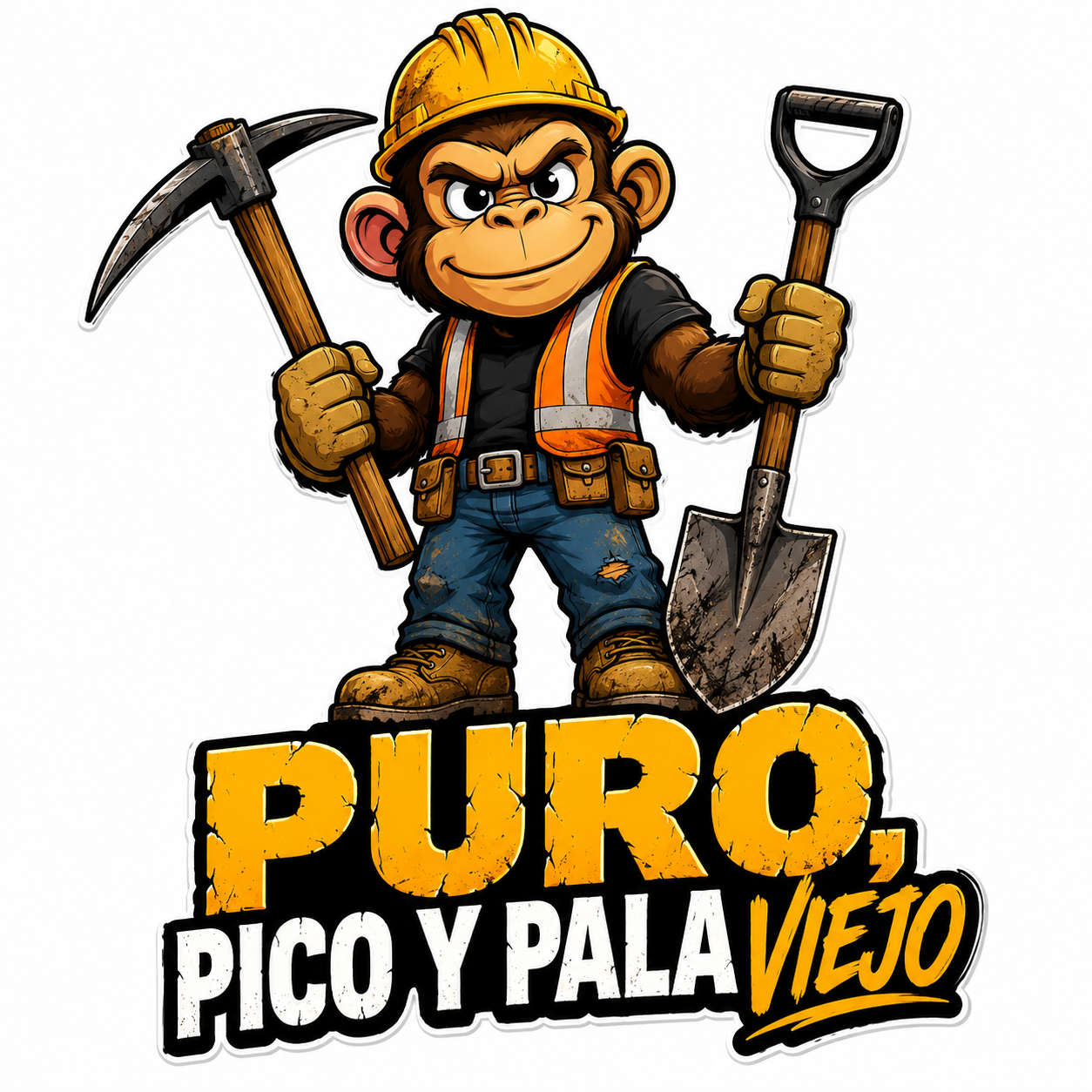 Sticker puro pico y pala viejo