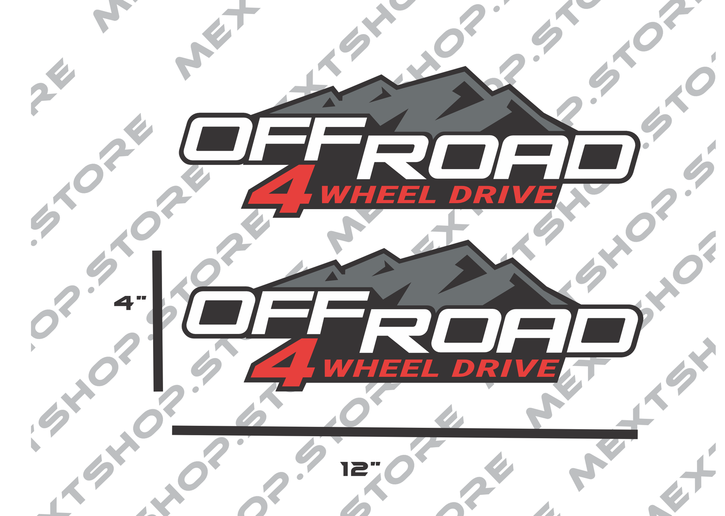 offroad 4 wheel drive  sticker 12"